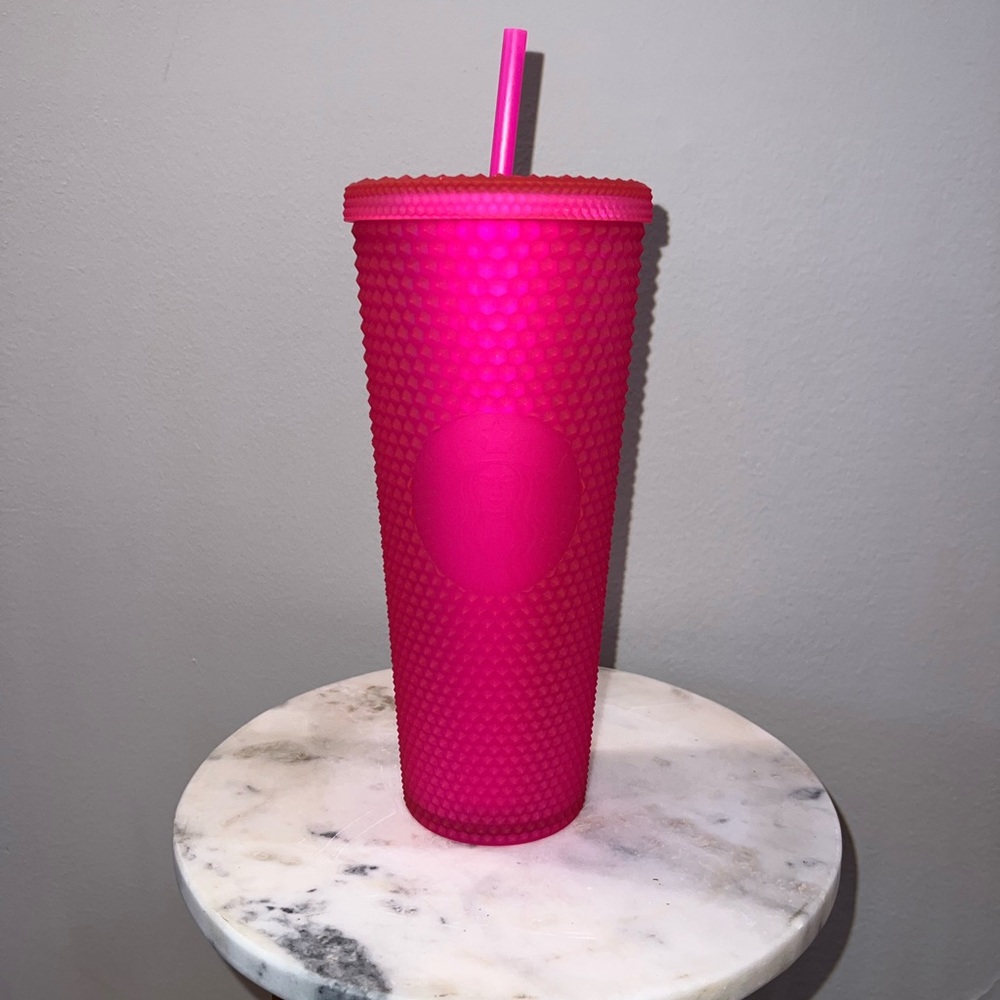 Starbucks Hot Pink matte soft touch Textured Tumbler 24oz